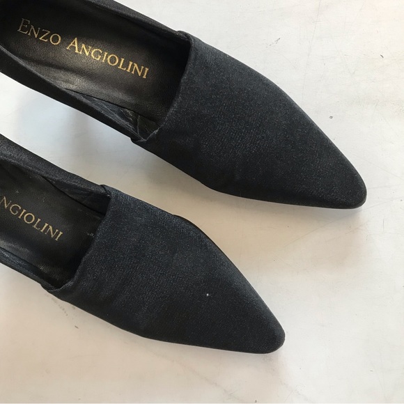 ENZO ANGIOLINI pointy black heels shimmer vintage - Picture 2 of 4